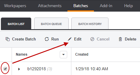 Screen capture showing how to initiate an edit with the Edit button.